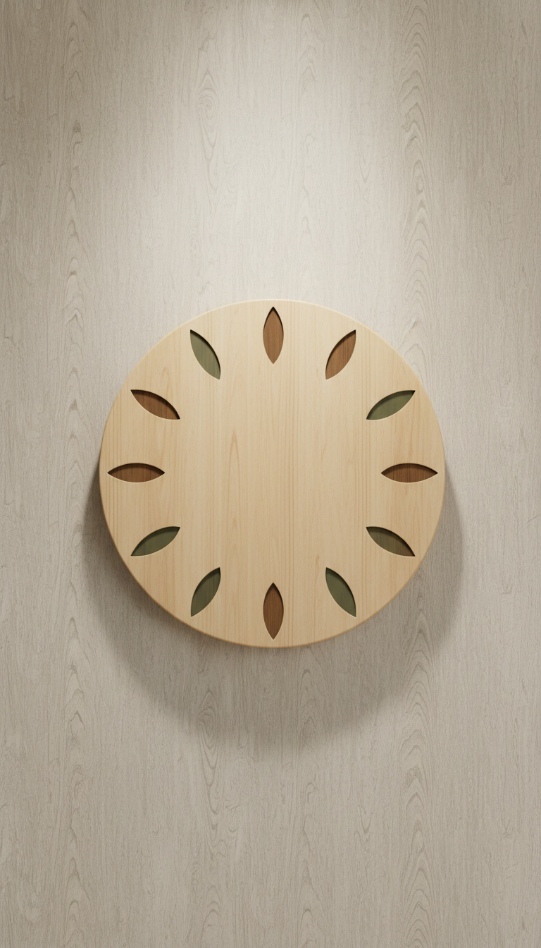Sage Leaf Minimalist Clock