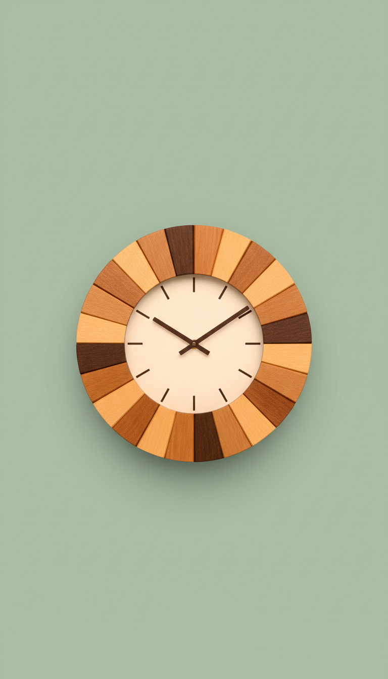 Mini Timber Accent Wall Clock