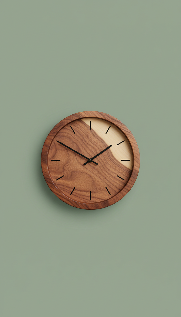 Classic Round Hardwood Wall Clock